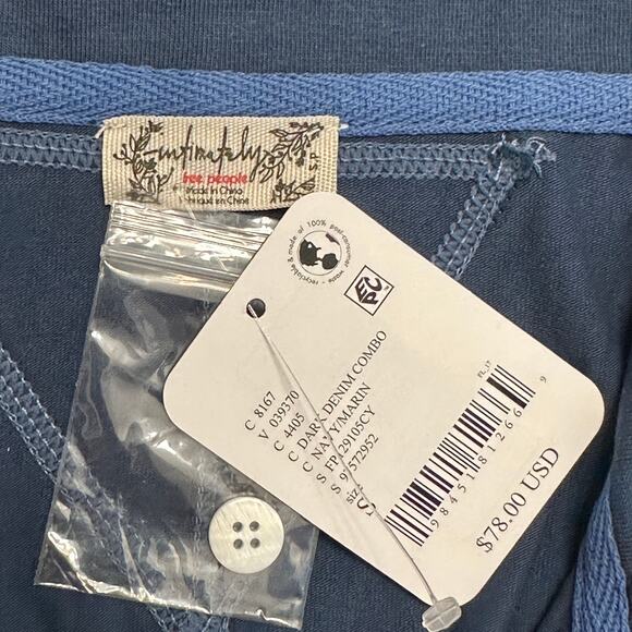 FREE PEOPLE NWT Soft Cotton Blue Romper Jumpsuit – Small - Picture 6 of 10